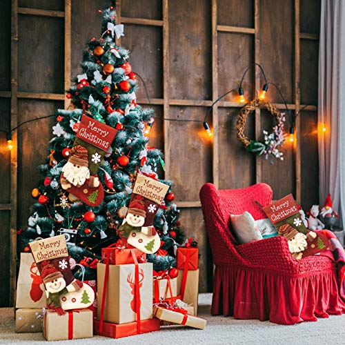 Popglory Calcetín de Navidad Grande, Botas de Navidad Regalo, Calcetines Navidad Chimenea, Adornos Árbol Navidad, Navidad Decoración Casa, Decoracion Hogar