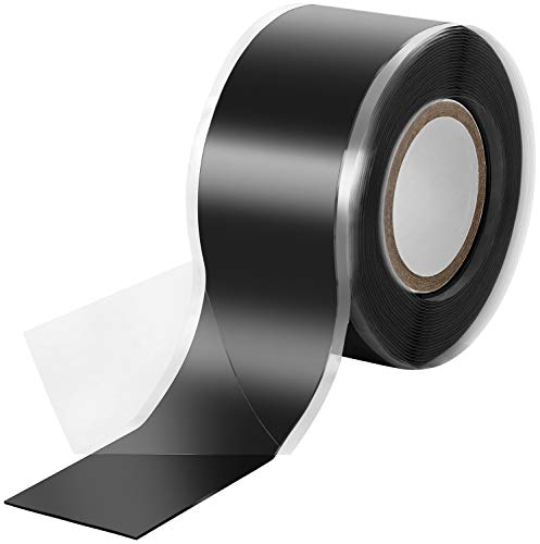 Poppstar - Cinta de silicona de autofusión, 1 x 3 m, ideal como cinta de reparación, cinta aislante y cinta de sellado (estanca, hermetica), 25mm de ancho, color negro Poppstar - Cinta de silicona de autofusión, 1 x 3 m, ideal como cinta de reparación, cinta aislante y cinta de sellado (estanca, hermetica), 25mm de ancho, color negro