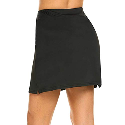 Porfeet Falda De Mujer, Pantalón Corto Deportivo De Golf De Doble Capa, Tenis De Golf, Mini Falda Lápiz Negro L