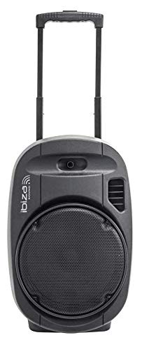 PORT12VHF-MKII - Ibiza Sound - Sistema de sonorización portátil autónomo 12” / 700W con USB-MP3, Bluetooth, Vox, 2 micros VHF, Negro