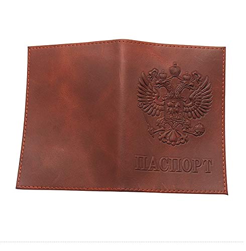 porta documentos,funda pasaporte,porta pasaporte,cartera,caso,Rusia, funda de pasaporte de cuero en relieve con tarjeta de crédito, estuche para identificación, billetera de negocios de viaje