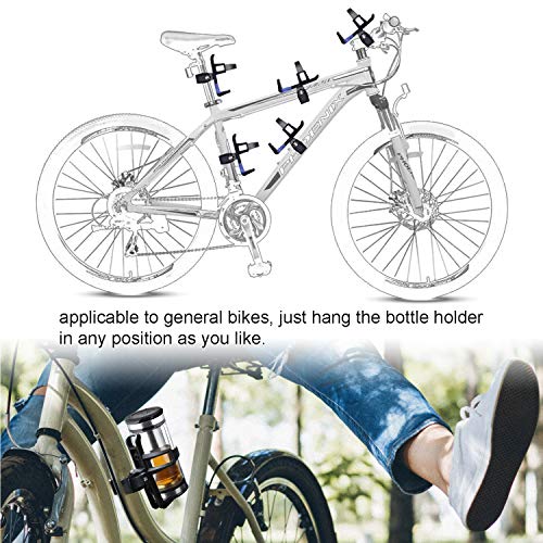Portabidon Bicicleta,Rotación de 360 Grados Soporte para Botella, Universal Portavasos para Moto Bicicleta MTB Cochecito Carrito Bebe (Negro)