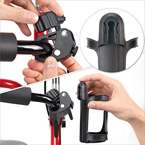 Portabotellas para Bicicleta, 360 Grados de Rotación Jaula de Botella de Agua Portabotellas de Bebida Portavasos de Bicicleta para Bicicletas de Montaña, Cochecitos, Andador y Silla de Ruedas