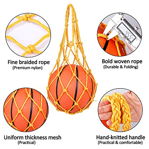 Portador Bolso de Red de Baloncesto Voleibol Futból Accesorio de Deportes Multiusos de Nylón Bolsillo Montar al aire libre, 3 Paquetes Portador Bolso de Red de Baloncesto Voleibol Futból Accesorio de Deportes Multiusos de Nylón Bolsillo Montar al aire libre, 3 Paquetes