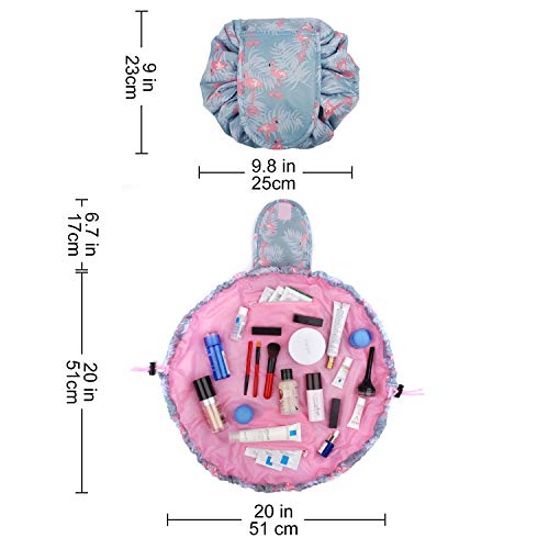 Portátil Lazy Drawstring Bolsa de Maquillaje de Viaje Bolsa de cosméticos Organizador de artículos de tocador Impermeable Grande para Mujeres y niñas Portátil Lazy Drawstring Bolsa de Maquillaje de Viaje Bolsa de cosméticos Organizador de artículos de tocador Impermeable Grande para Mujeres y niñas