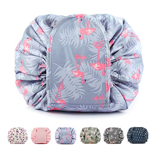Portátil Lazy Drawstring Bolsa de Maquillaje de Viaje Bolsa de cosméticos Organizador de artículos de tocador Impermeable Grande para Mujeres y niñas Portátil Lazy Drawstring Bolsa de Maquillaje de Viaje Bolsa de cosméticos Organizador de artículos de tocador Impermeable Grande para Mujeres y niñas