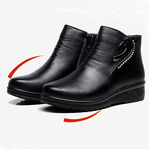 Posional Botas De Mujer Retro Navidad Boots Tooling para Mujer British Student Casual Bota TacóN Alto con Punta Serpiente Moda Zapatos Bajo Borla Mezcla Color Caballero Occidental