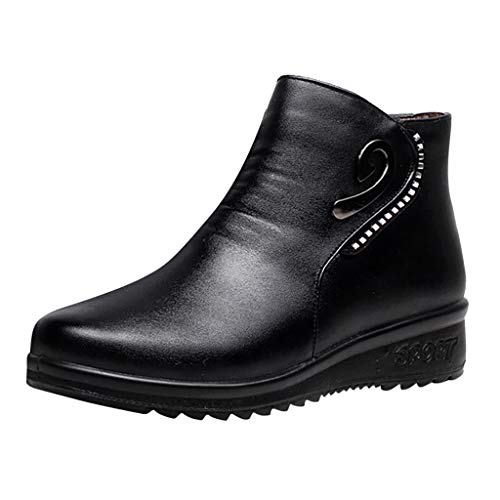 Posional Botas De Mujer Retro Navidad Boots Tooling para Mujer British Student Casual Bota TacóN Alto con Punta Serpiente Moda Zapatos Bajo Borla Mezcla Color Caballero Occidental