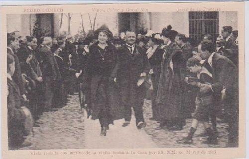 Postal Antigua - Old Postcard : Pedro Domecq - Vinos, Coñac y Grand Vin - Jerez de la Frontera. Vista tomada con motivo de la visita hecha a la Casa por SS.MM.en Marzo de 1915