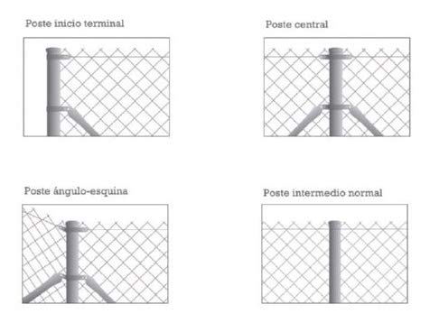 Poste liso intermedio para malla (1.8 m)