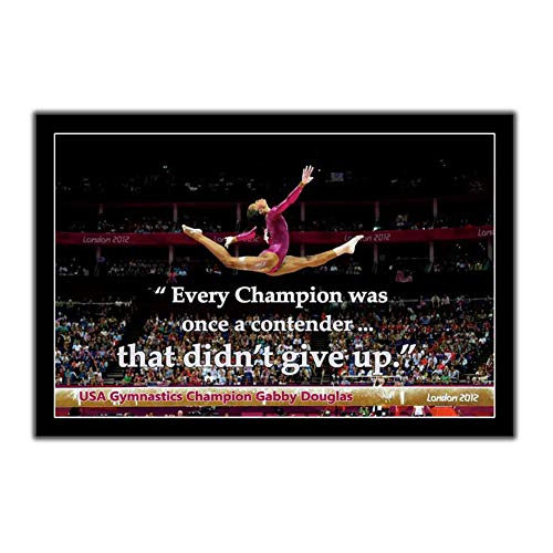 Póster artístico motivacional olímpico de gimnasia americana de Gabby Douglas, decoración de pared para el hogar, regalo,   50x75 cm sin marco