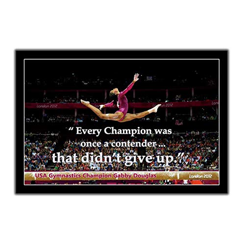 Póster artístico motivacional olímpico de gimnasia americana de Gabby Douglas, decoración de pared para el hogar, regalo, 50x75 cm sin marco Póster artístico motivacional olímpico de gimnasia americana de Gabby Douglas, decoración de pared para el hogar, regalo, 50x75 cm sin marco