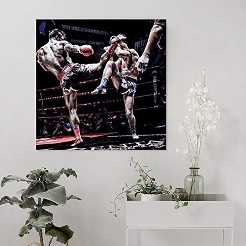 Póster de ZHengdong con texto en inglés "Kick Boxing Full Contacto" (30 x 30 cm)