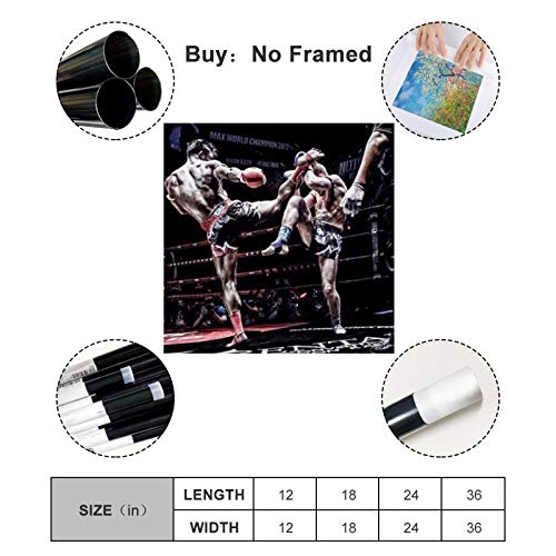 Póster de ZHengdong con texto en inglés "Kick Boxing Full Contacto" (30 x 30 cm) Póster de ZHengdong con texto en inglés "Kick Boxing Full Contacto" (30 x 30 cm)