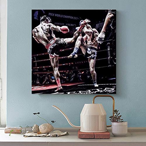 Póster de ZHengdong con texto en inglés "Kick Boxing Full Contacto" (30 x 30 cm)