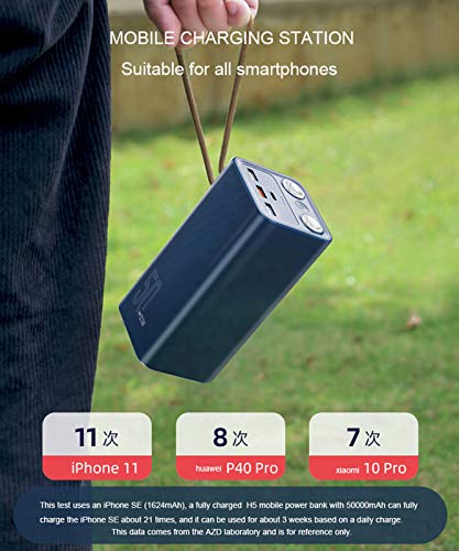 Power Bank 50000Mah De Carga Rápida PD/QC 3.0Ultra-High Capacity Fast Power Bank Paquete De Batería Externa De Carga De Alta Velocidad De 22.5W con Entrada/Salida USB-C para iPhone,Negro Power Bank 50000Mah De Carga Rápida PD/QC 3.0Ultra-High Capacity Fast Power Bank Paquete De Batería Externa De Carga De Alta Velocidad De 22.5W con Entrada/Salida USB-C para iPhone,Negro