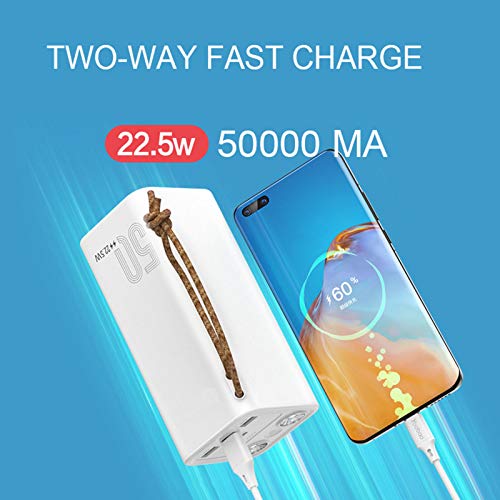 Power Bank 50000Mah De Carga Rápida PD/QC 3.0Ultra-High Capacity Fast Power Bank Paquete De Batería Externa De Carga De Alta Velocidad De 22.5W con Entrada/Salida USB-C para iPhone,Negro Power Bank 50000Mah De Carga Rápida PD/QC 3.0Ultra-High Capacity Fast Power Bank Paquete De Batería Externa De Carga De Alta Velocidad De 22.5W con Entrada/Salida USB-C para iPhone,Negro