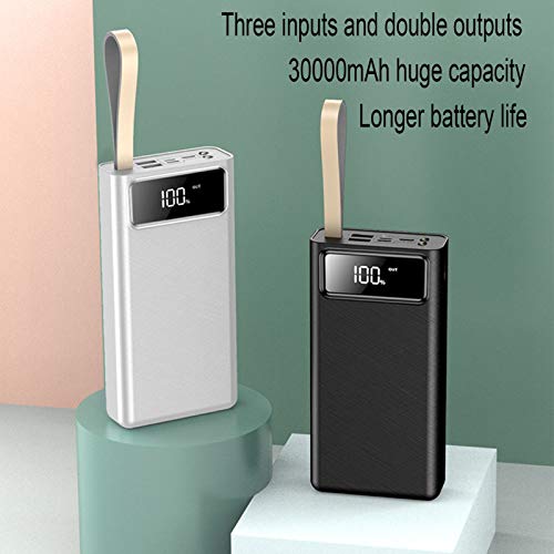 Power Bank Batería Externa Cargador Móvil Portátil 30000Mah Ultra Alta Capacidad con 2 Salidas Y 3 Entradas Y Linterna Y Pantalla Digital LED, Carga Rápida Powerbank para Smartphones Etc Power Bank Batería Externa Cargador Móvil Portátil 30000Mah Ultra Alta Capacidad con 2 Salidas Y 3 Entradas Y Linterna Y Pantalla Digital LED, Carga Rápida Powerbank para Smartphones Etc