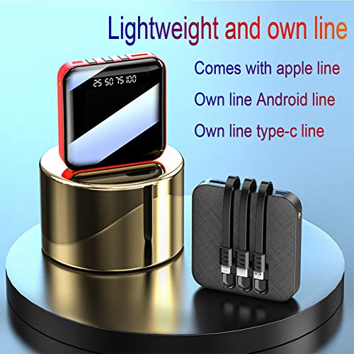 Power Bank Portátil, Cargador Portátil Incorporado 3 Cables, Batería Externa De Carga Rápida USB-C Compatible con Pantalla LCD Y Linterna LED Compatible con iPhone, iPad Y Más,Negro,20000mAh Power Bank Portátil, Cargador Portátil Incorporado 3 Cables, Batería Externa De Carga Rápida USB-C Compatible con Pantalla LCD Y Linterna LED Compatible con iPhone, iPad Y Más,Negro,20000mAh