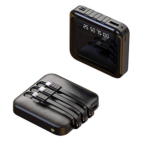 Power Bank Portátil, Cargador Portátil Incorporado 3 Cables, Batería Externa De Carga Rápida USB-C Compatible con Pantalla LCD Y Linterna LED Compatible con iPhone, iPad Y Más,Negro,20000mAh Power Bank Portátil, Cargador Portátil Incorporado 3 Cables, Batería Externa De Carga Rápida USB-C Compatible con Pantalla LCD Y Linterna LED Compatible con iPhone, iPad Y Más,Negro,20000mAh