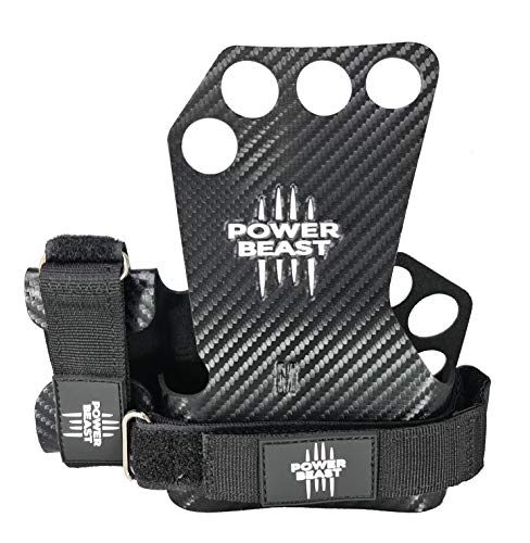 POWER BEAST Calleras para Crossfit | Grips Pro, Guantes Sin Dedos, 4 H, Cuatro Agujeros | Pesas, Gimnasio, Fitness, Calistenia, Musculación, Halterofilia, Dominadas | Protector de Manos. Unisex. (M)