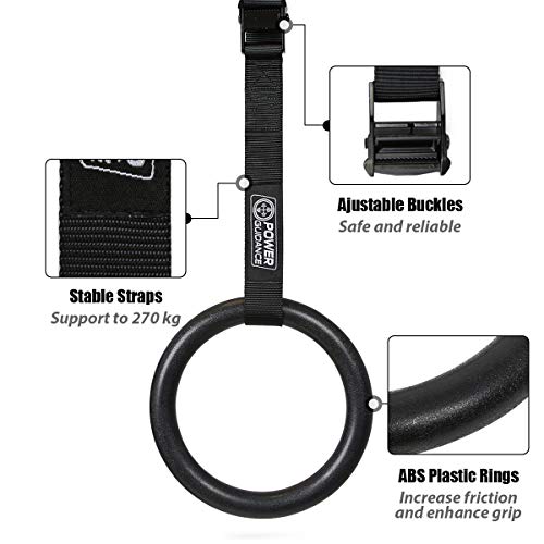 POWER GUIDANCE Anillos de Gimnasia Olímpico ABS Profesional con Hebillas Ajustables para Entrenamiento (28mm DIA) POWER GUIDANCE Anillos de Gimnasia Olímpico ABS Profesional con Hebillas Ajustables para Entrenamiento (28mm DIA)