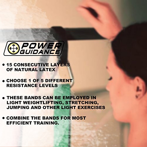 POWER GUIDANCE Bandas elásticas de resistencia - Pull Up ejercicio de la aptitud del entrenamiento Bandas Aparatos de gimnasia Inicio,Para yoga,pilates o rehabilitación -Mayor fuerza y movilidad- 103% Látex natural