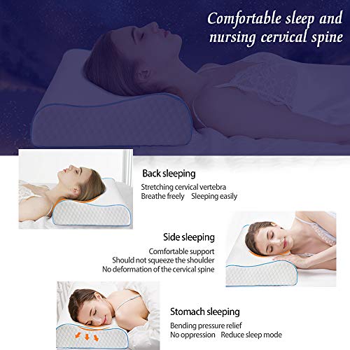 Power Of Nature Almohada Cervical, Núcleo Transpirable Almohada Viscoelastica Diseño Ergonómico Soporte de Almohada de Contorno Ortopédico, (60 x35x11CM) para Todos los Durmientes Power Of Nature Almohada Cervical, Núcleo Transpirable Almohada Viscoelastica Diseño Ergonómico Soporte de Almohada de Contorno Ortopédico, (60 x35x11CM) para Todos los Durmientes