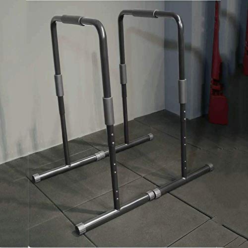 Power Tower Fit Dip Stand Station Heavy Duty Ultimate Body Press Bar con conector de seguridad para inmersiones de tríceps para un entrenamiento doméstico variado(Color:negro,tamaño:58 * 91 * 43.5cm)