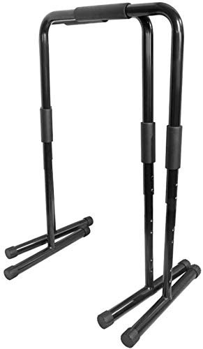 Power Tower Fit Dip Stand Station Heavy Duty Ultimate Body Press Bar con conector de seguridad para inmersiones de tríceps para un entrenamiento doméstico variado(Color:negro,tamaño:58 * 91 * 43.5cm)