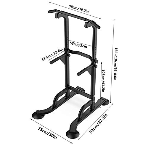 Power Tower,Estación De Musculación, Estación Multifuncional De Entrenamiento, Torre De Musculación Y Fitness, Dip Station, Barra De Dominadas, Asas para Flexiones, Tamaño Regulable