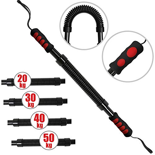 Power Twister - Resistencia 20/30/40/50kg - Barra de Fuerza para Ejercicios de Fitness y Entrenamiento de Pecho y Brazos en Casa, Expansor Muscular de Pectoral, Barra de Torsión para Pectorales (40kg) Power Twister - Resistencia 20/30/40/50kg - Barra de Fuerza para Ejercicios de Fitness y Entrenamiento de Pecho y Brazos en Casa, Expansor Muscular de Pectoral, Barra de Torsión para Pectorales (40kg)