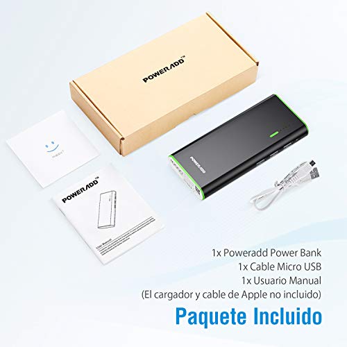 POWERADD Batería Externa 10000mAh (3 USB, 5V 2A, Más 2.5A, con Linterna) Carga Rápida Power Bank para iPhone iPad Samsung Xiaomi Móviles Inteligentes y Tableta POWERADD Batería Externa 10000mAh (3 USB, 5V 2A, Más 2.5A, con Linterna) Carga Rápida Power Bank para iPhone iPad Samsung Xiaomi Móviles Inteligentes y Tableta
