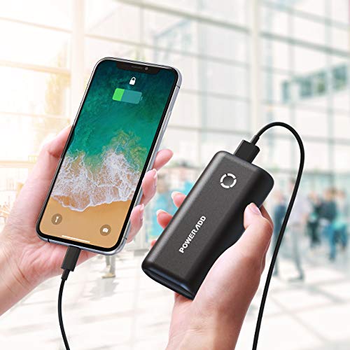 POWERADD EnergyCell Mini Power Bank 10000mAh Cargador Portátil Batería Externa con Salida de 2.4A Carga rápida para iPhone,Samsung,Xiaomi,Huawei,Tablets y más Dispositivos-Negro