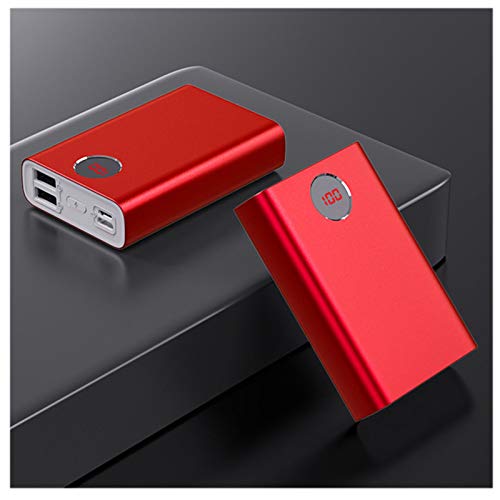 Powerbank 20000Mah, Batería Externa para Movil con 2 Entradas De USB C/Micro, 2 Salidas Y Pantalla LED Compatibles con Todos Los Teléfonos Y Tabletas,Rojo