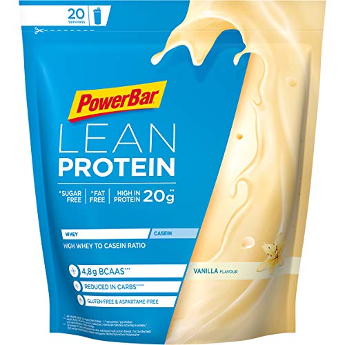 Powerbar Lean Protein Vanilla 500g - Suero de Leche en Polvo de alto Contenido en Proteínas - sin Azúcar y sin Grasa