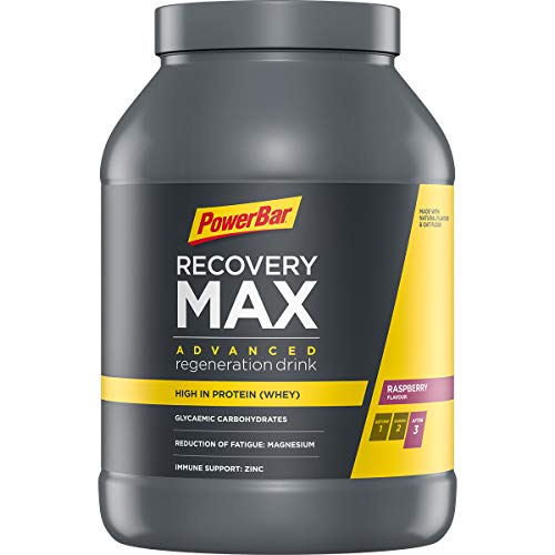 PowerBar Recovery Max Raspberry 1144g - Bebida de Suero de Leche de Regeneración con Carbohidratos + Magnesio y Zinc PowerBar Recovery Max Raspberry 1144g - Bebida de Suero de Leche de Regeneración con Carbohidratos + Magnesio y Zinc