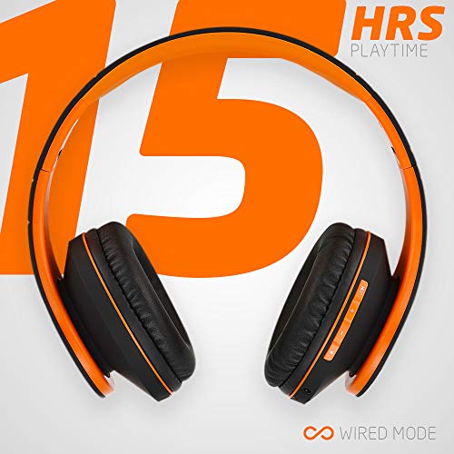 PowerLocus P2 – Auriculares Bluetooth inalambricos de Diadema Cascos Plegables, Casco Bluetooth con Sonido Estéreo Micro SD/TF, FM con micrófono y Audio Cable para Movil, PC, Tablet - Naranja PowerLocus P2 – Auriculares Bluetooth inalambricos de Diadema Cascos Plegables, Casco Bluetooth con Sonido Estéreo Micro SD/TF, FM con micrófono y Audio Cable para Movil, PC, Tablet - Naranja