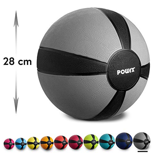POWRX - Balón Medicinal 10 kg + PDF Workout (Gris) POWRX - Balón Medicinal 10 kg + PDF Workout (Gris)