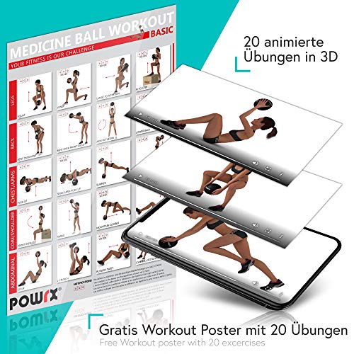 POWRX - Balón Medicinal 8 kg + PDF Workout (Turquesa) POWRX - Balón Medicinal 8 kg + PDF Workout (Turquesa)