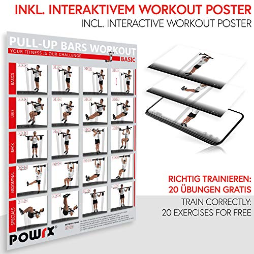 POWRX - Barra Dominada I Pull Up + PDF Workout con 20 ejercicios (Negro) POWRX - Barra Dominada I Pull Up + PDF Workout con 20 ejercicios (Negro)