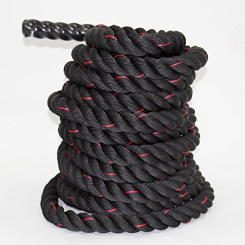 POWRX Battle Rope 12M x 50mm - Cuerda de Batalla Ideal para »Functional Fitness« - Agarre Antideslizante + PDF Workout (Negro) POWRX Battle Rope 12M x 50mm - Cuerda de Batalla Ideal para »Functional Fitness« - Agarre Antideslizante + PDF Workout (Negro)