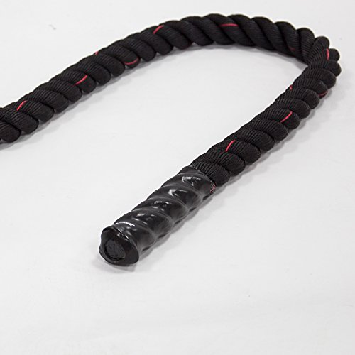 POWRX Battle Rope 12M x 50mm - Cuerda de Batalla Ideal para »Functional Fitness« - Agarre Antideslizante + PDF Workout (Negro) POWRX Battle Rope 12M x 50mm - Cuerda de Batalla Ideal para »Functional Fitness« - Agarre Antideslizante + PDF Workout (Negro)