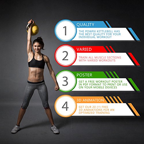 POWRX Kettlebell Pesa Rusa Competición 4-28 kg + PDF Workout (24 kg) POWRX Kettlebell Pesa Rusa Competición 4-28 kg + PDF Workout (24 kg)