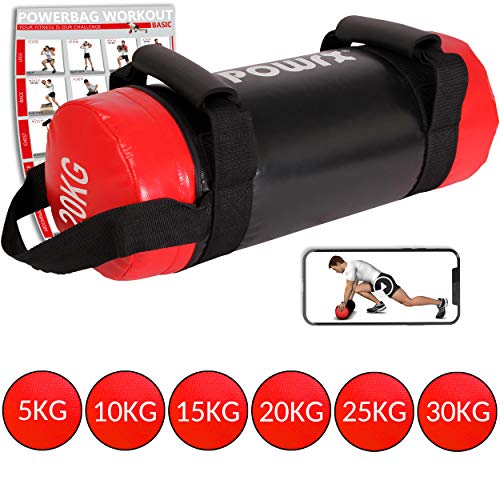 POWRX Sandbag 5-30 kg - Ideal para Entrenamiento Funcional - Power Bag con Tres agarres + PDF Workout (20 kg) POWRX Sandbag 5-30 kg - Ideal para Entrenamiento Funcional - Power Bag con Tres agarres + PDF Workout (20 kg)