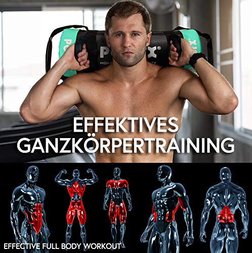 POWRX Sandbag de 5 a 30 kg - Perfecta para mejorar equilibrio, fuerza y coordinación - Power bag con cuatro agarres + PDF workout (30 kg / Violeta) POWRX Sandbag de 5 a 30 kg - Perfecta para mejorar equilibrio, fuerza y coordinación - Power bag con cuatro agarres + PDF workout (30 kg / Violeta)
