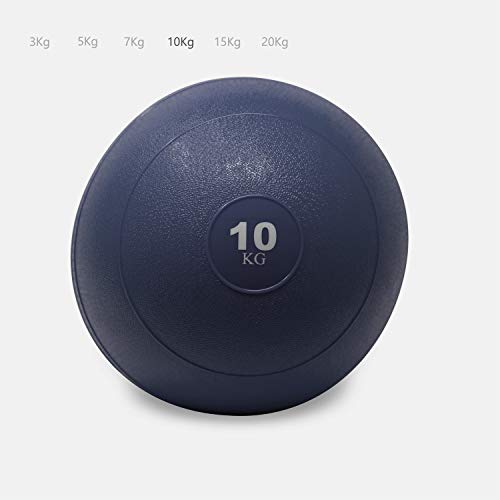 POWRX Slam Ball Balón Medicinal 10 kg - Ideal para Ejercicios de »Functional Fitness«, fortalecimiento y tonificación Muscular - Contenido de Arena y Efecto Anti-Rebote + PDF Workout (BLU)