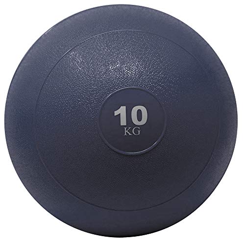 POWRX Slam Ball Balón Medicinal 10 kg - Ideal para Ejercicios de »Functional Fitness«, fortalecimiento y tonificación Muscular - Contenido de Arena y Efecto Anti-Rebote + PDF Workout (BLU)