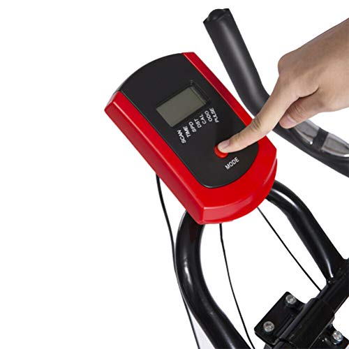 Poxcap Bicicleta de ejercicio para interiores Ciclo Ergómetro Bicicleta de ejercicio, Bicicleta de volante estacionaria acolchada para ejercicios 5KG Bicicleta de entrenamiento con volante para e