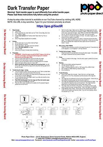 PPD A4 x 5 Hojas de Papel de Transferencia Térmica Para Camisetas, Mascarillas y Tejidos Oscuros - Para Impresora de Inyección de Tinta Inkjet - PPD-4-5 PPD A4 x 5 Hojas de Papel de Transferencia Térmica Para Camisetas, Mascarillas y Tejidos Oscuros - Para Impresora de Inyección de Tinta Inkjet - PPD-4-5
